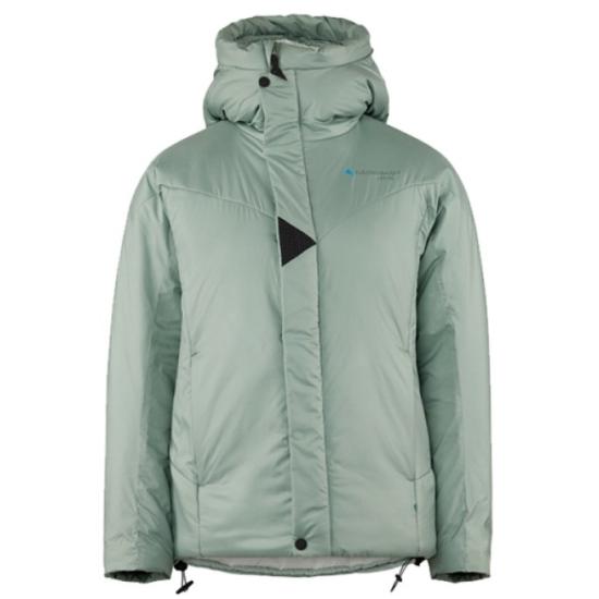 Green High-Collar Padded Jacket With Snap-Button Placket