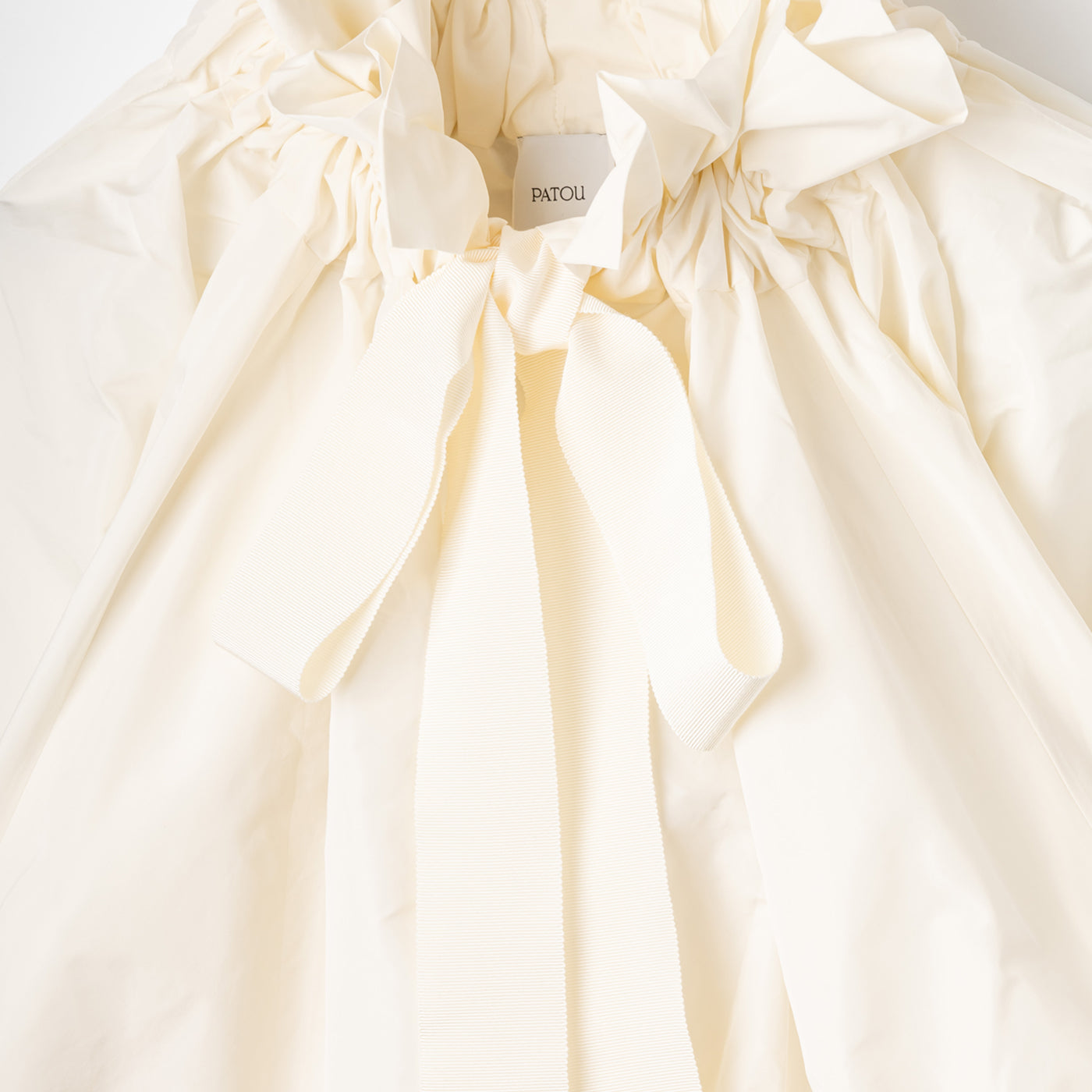 Black Faille Drawstring Top