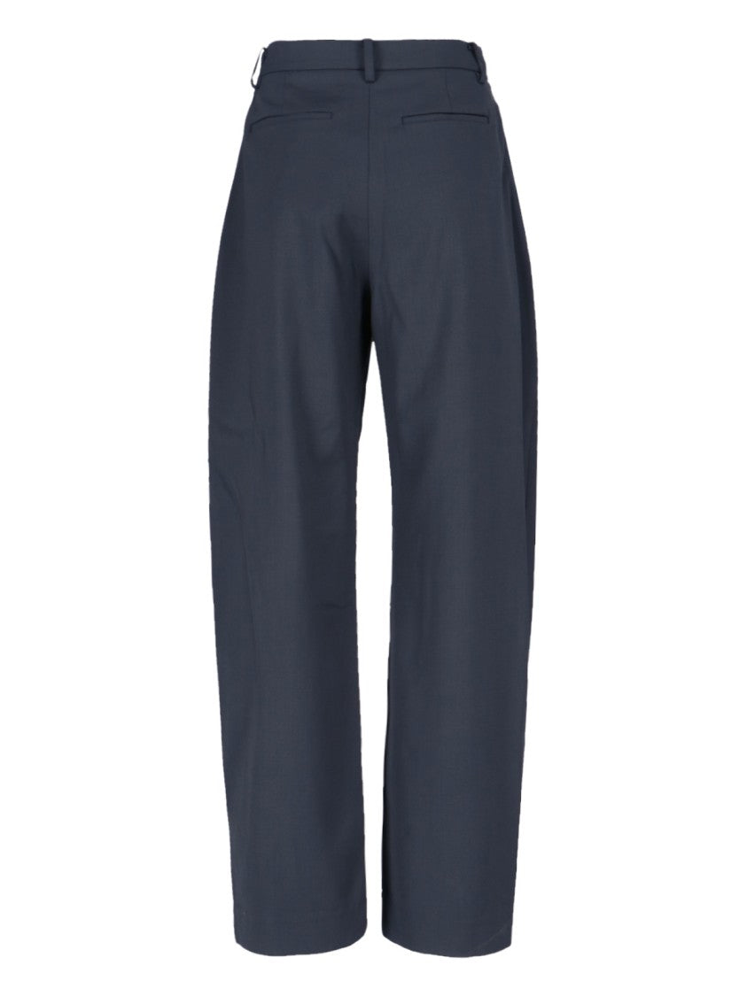 Virgin Wool-Blend Pants – Blue