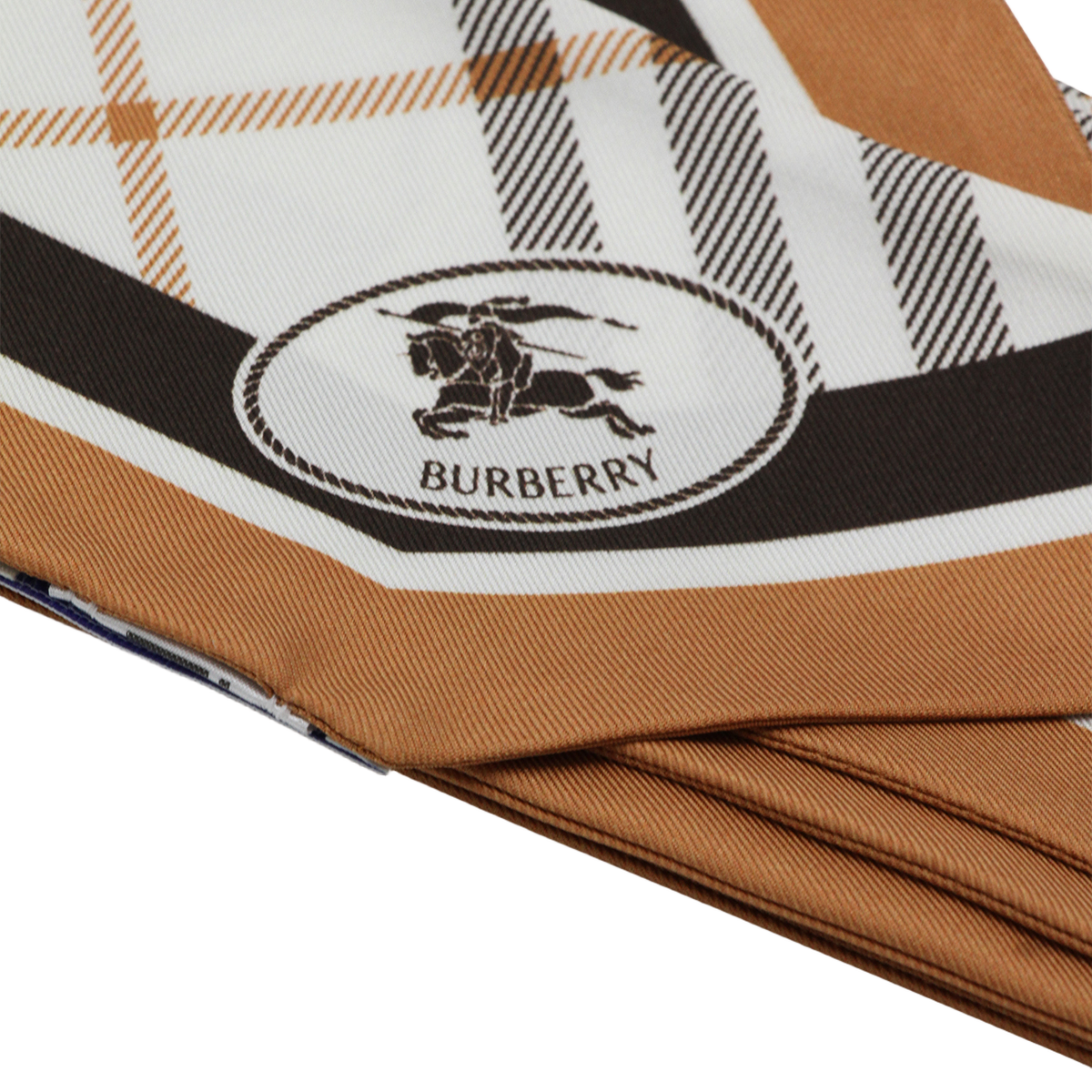 Classic Check Scarf with Oval Emblem Detail