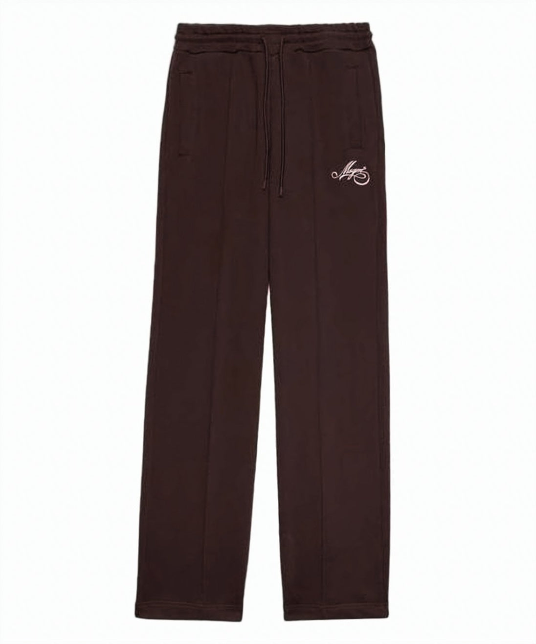 Brown Straight-Leg Jogger Pants