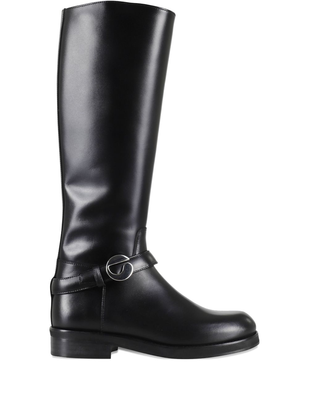 Knee-High Black Leather Boots