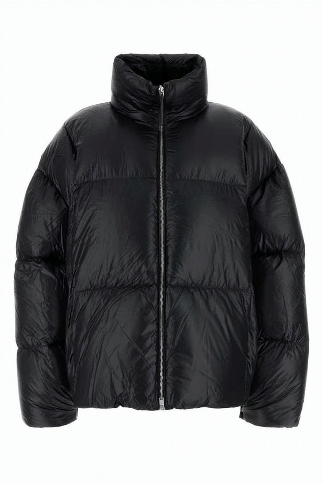 Cropped Puffer Jacket with High Stand Collar