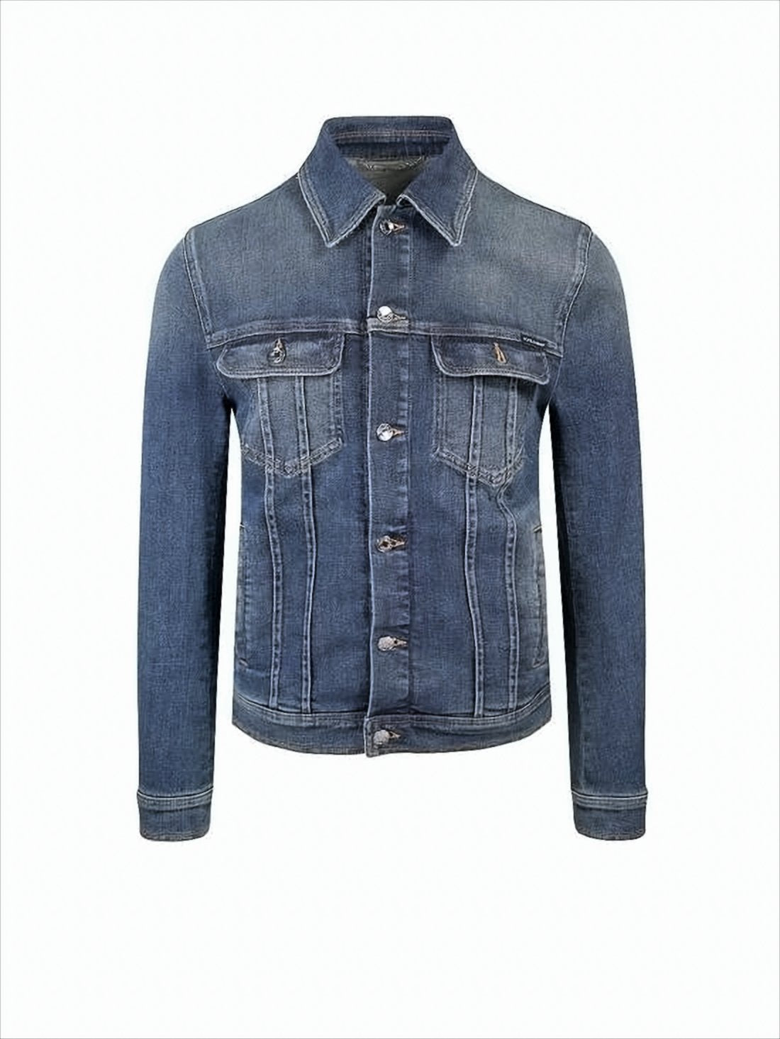 Denim Jacket With Classic Design And Structured Collar