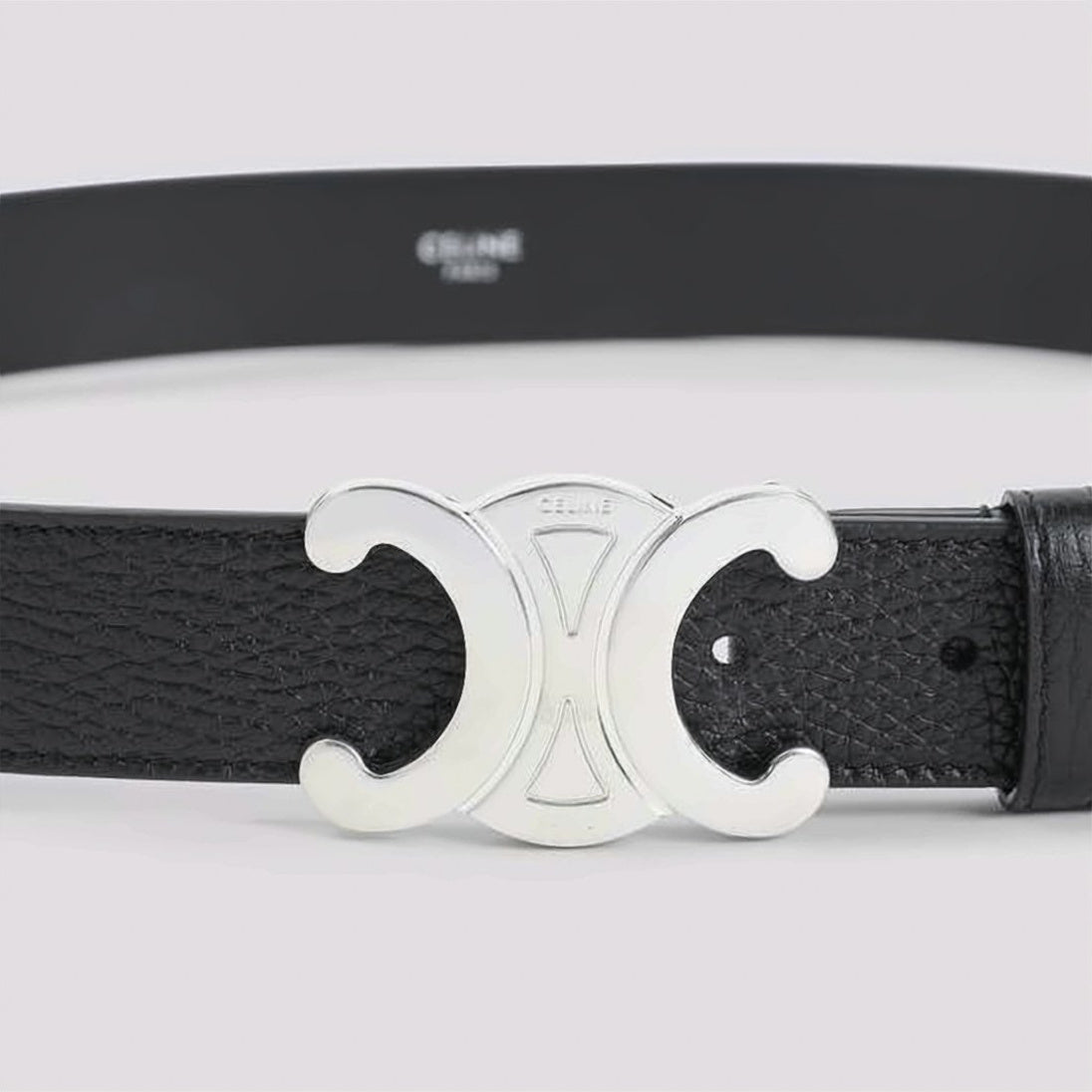 Textured Black Calf Leather Belt