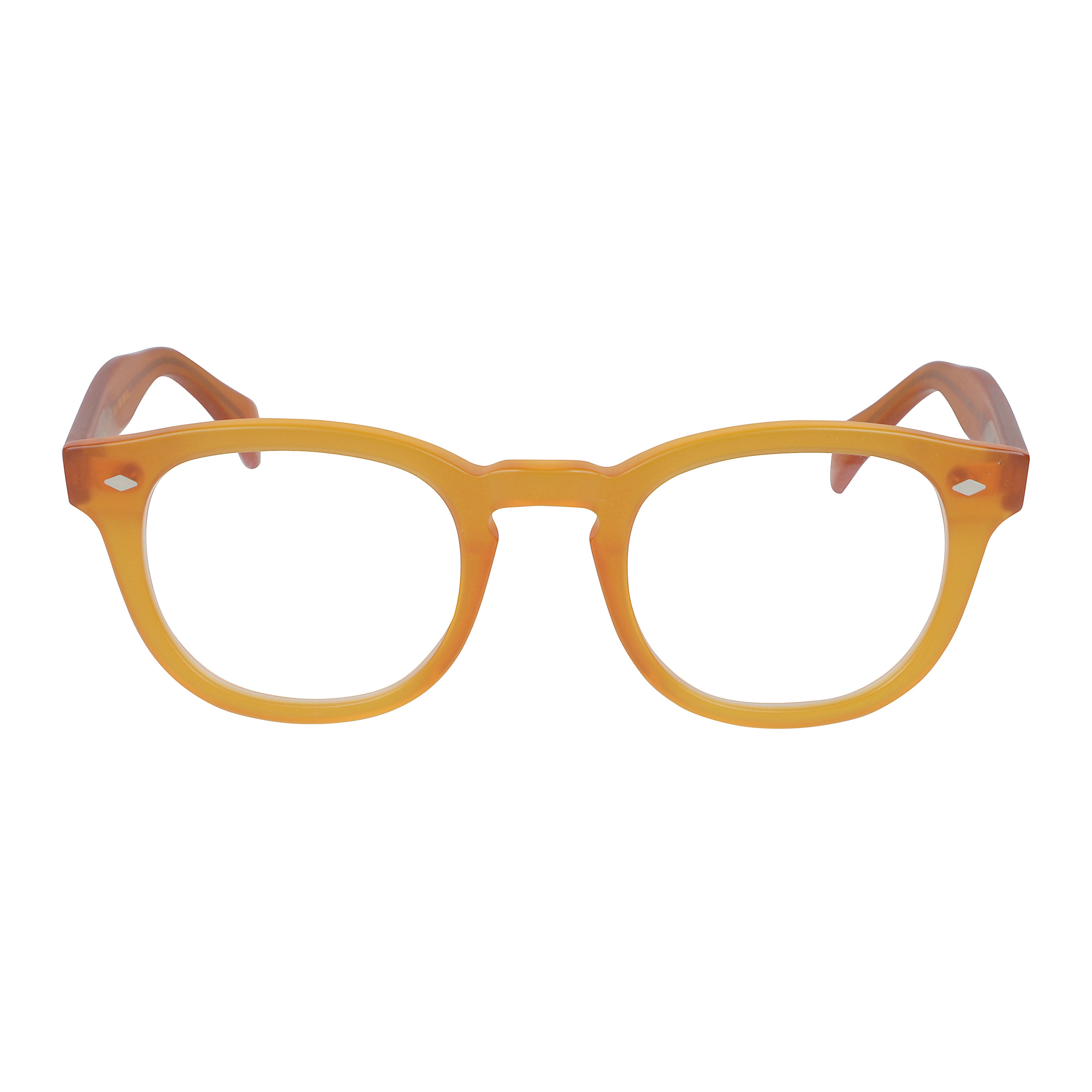 Jolly Cal 49 Translucent Amber-Orange Rounded Frame Sunglasses