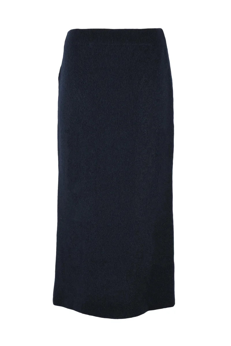 Blue Midi Skirt with Elasticated Waistband