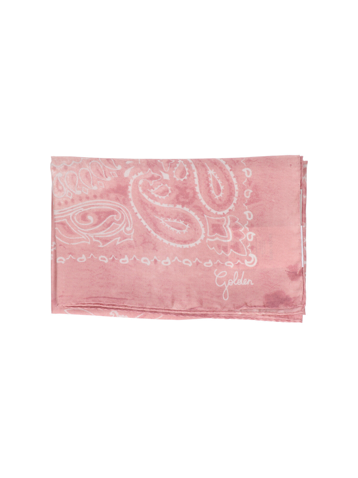Pink Paisley Design Square Silk Scarf