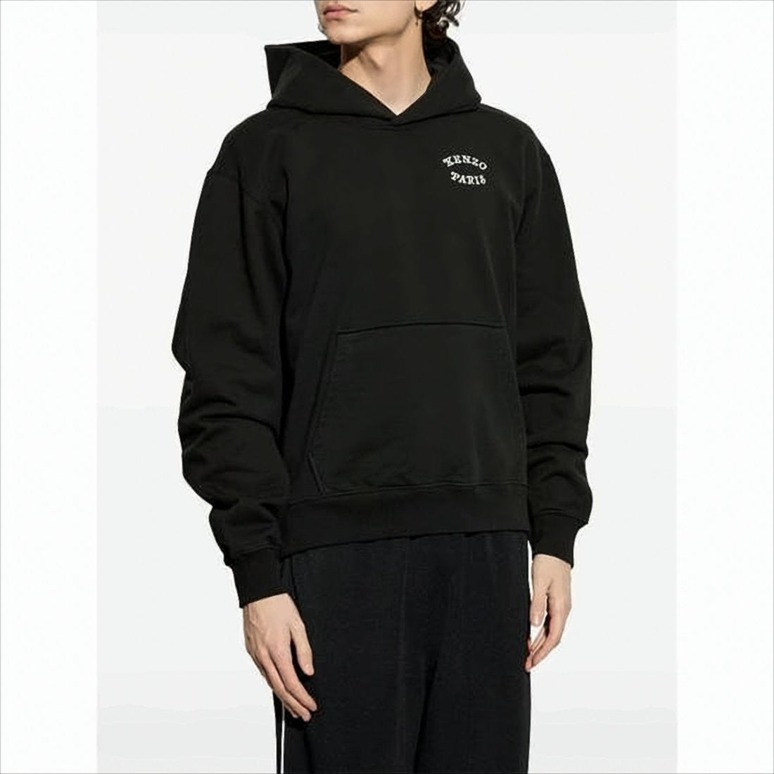 Solid Black Hooded Sweatshirt with Iconic Tiger Graphic