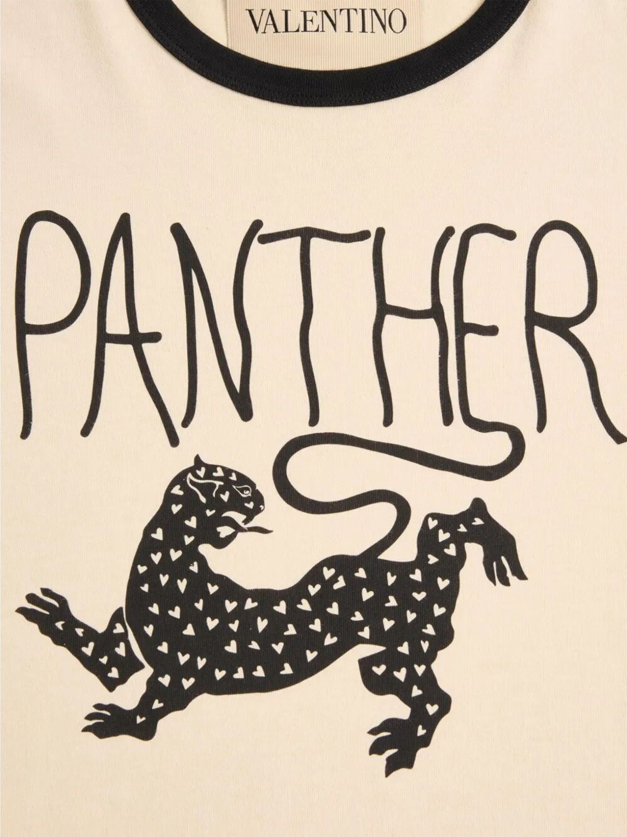 Light Beige Graphic Panther Cotton T-shirt