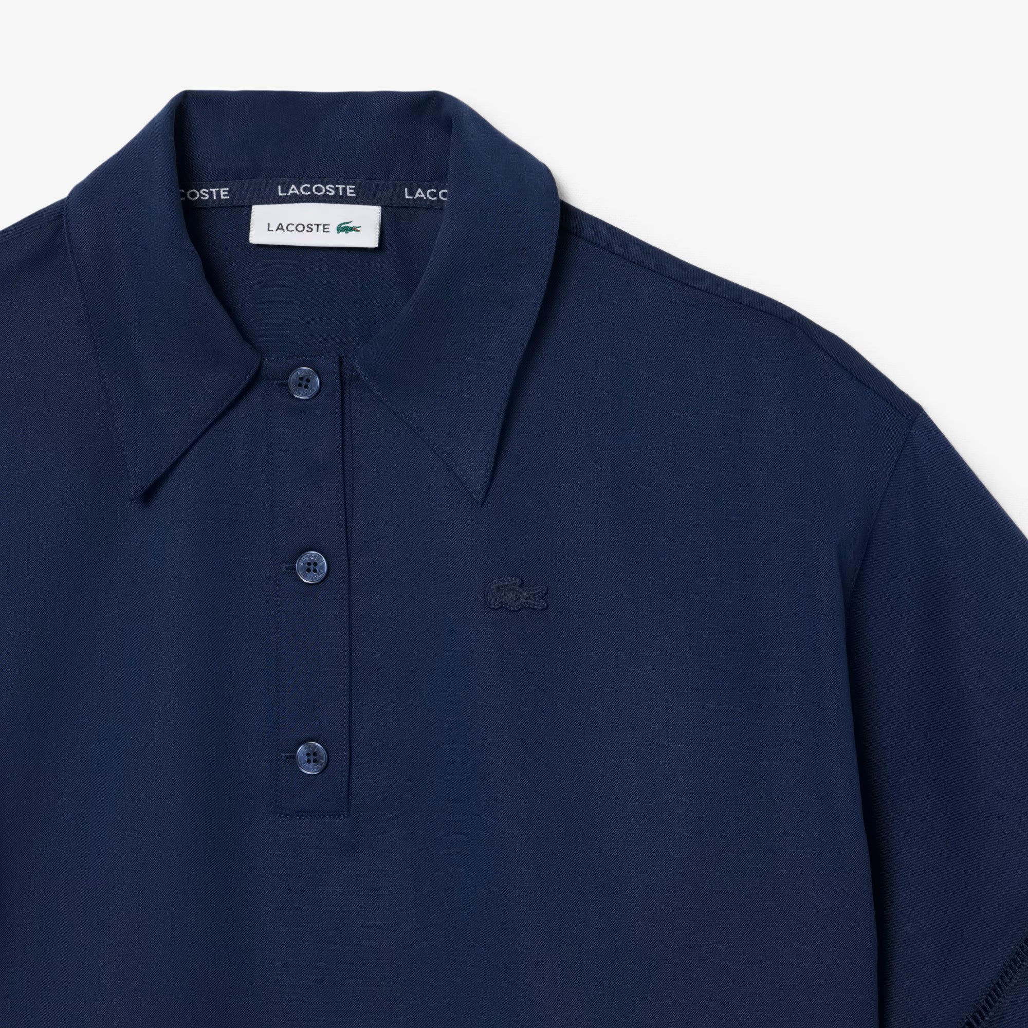 Boxy Cropped Short-Sleeved Polo Shirt with Classic Collar