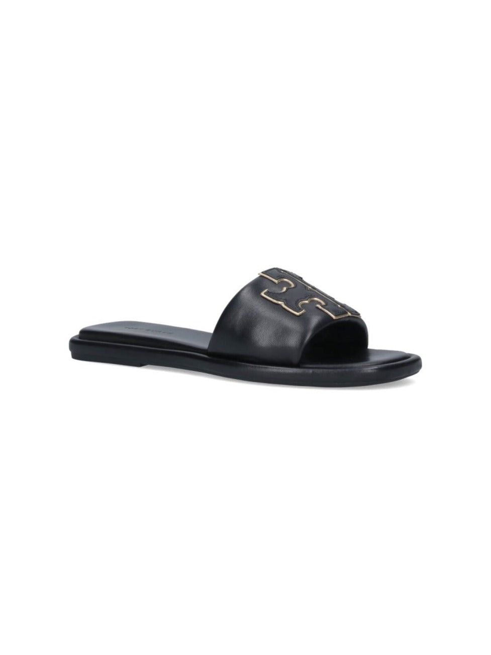 Double "T" Slide Sandals – Black