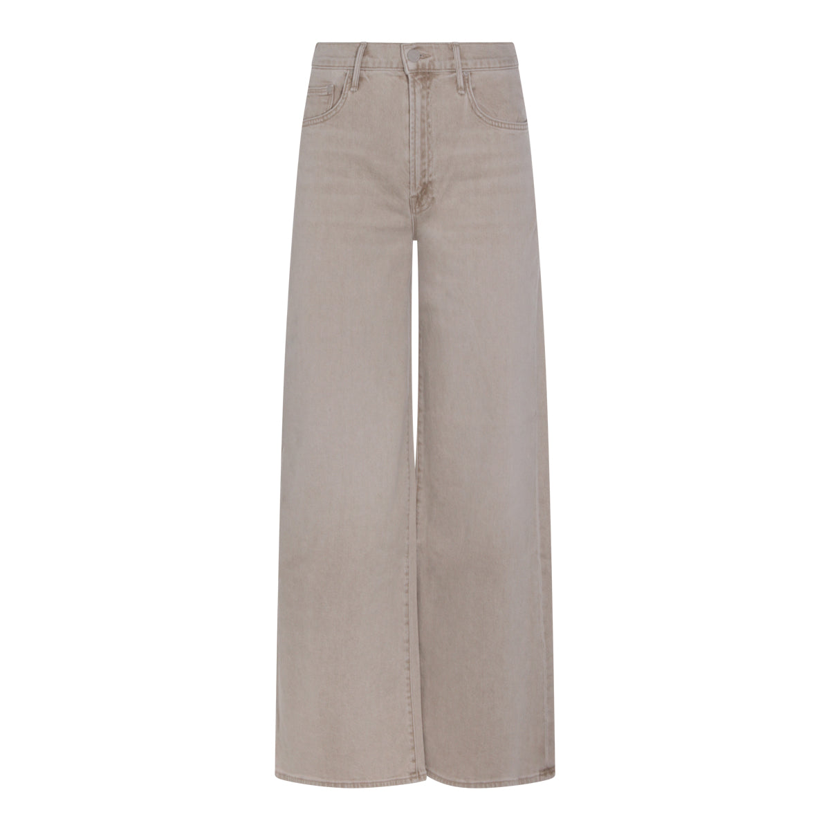Straight-Leg Beige Jeans with