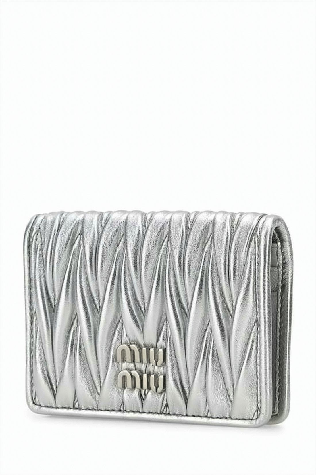 Quilted Lambskin Card Wallet with Metallic Finish