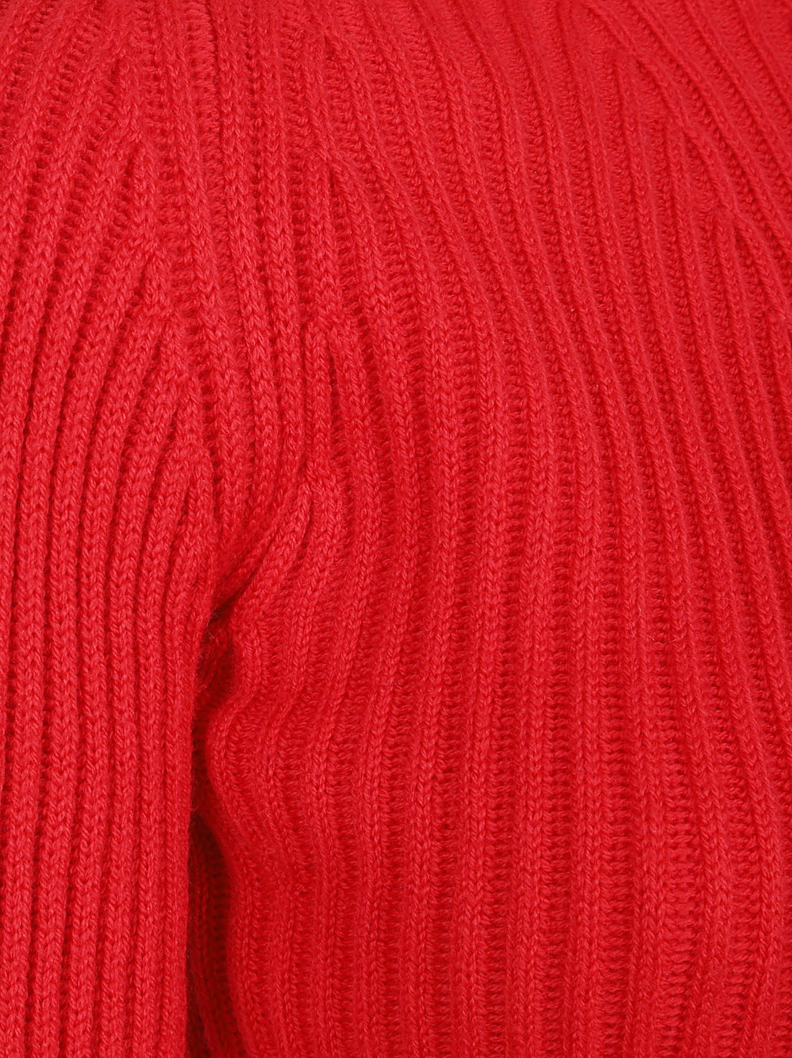 Cropped Sweater With High Neckline
