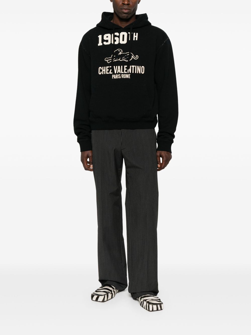 Classic Black Hoodie With Vintage Graphic Print