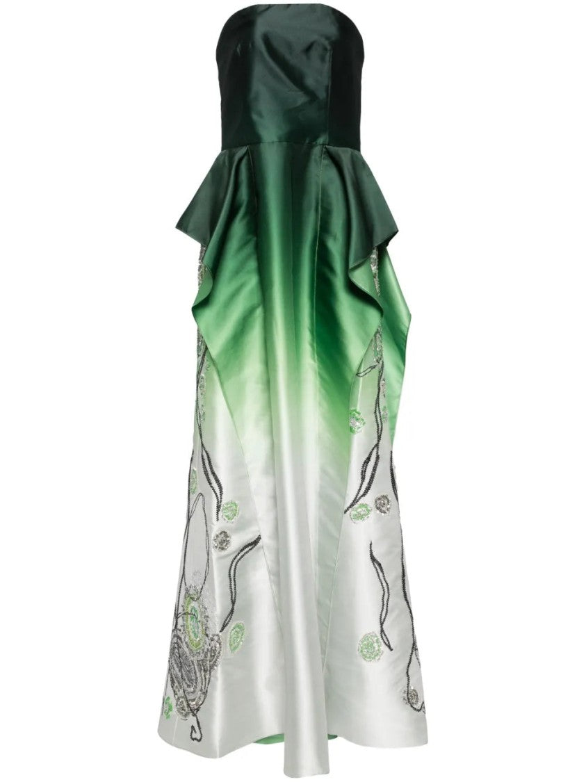 Mikado, Strapless Dress With Beading On The Sides