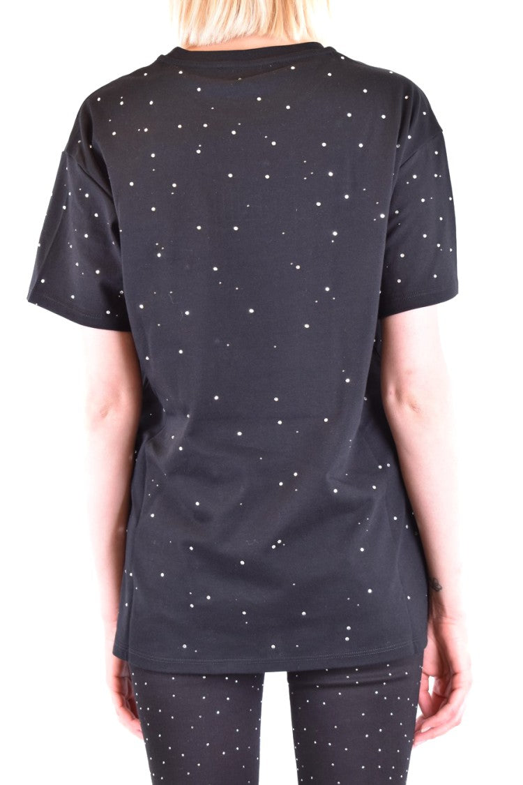 Relaxed Fit Black T-Shirt With Glass Accents