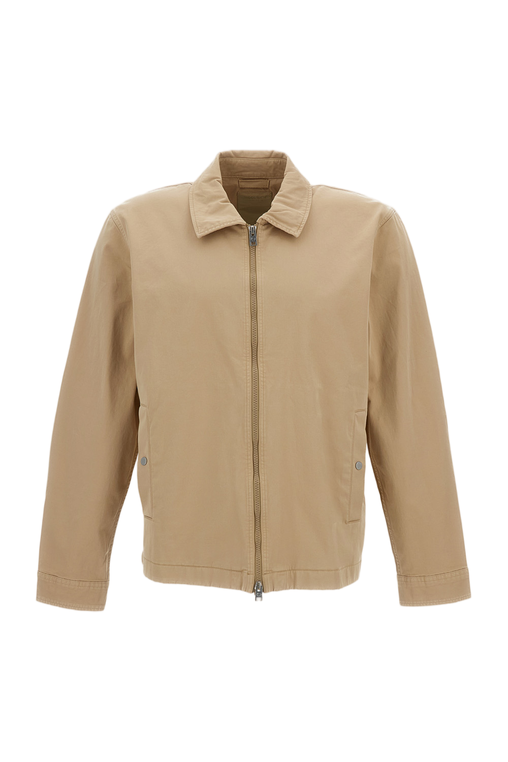 Garment-Dyed Cotton Twill Overshirt With Classic Collar
