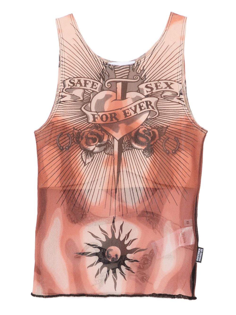 Tattoo-Inspired Sheer Silk And Nylon Top