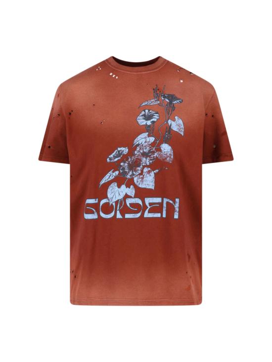 Distressed Rust Short-Sleeve T-Shirt With Graphic Print