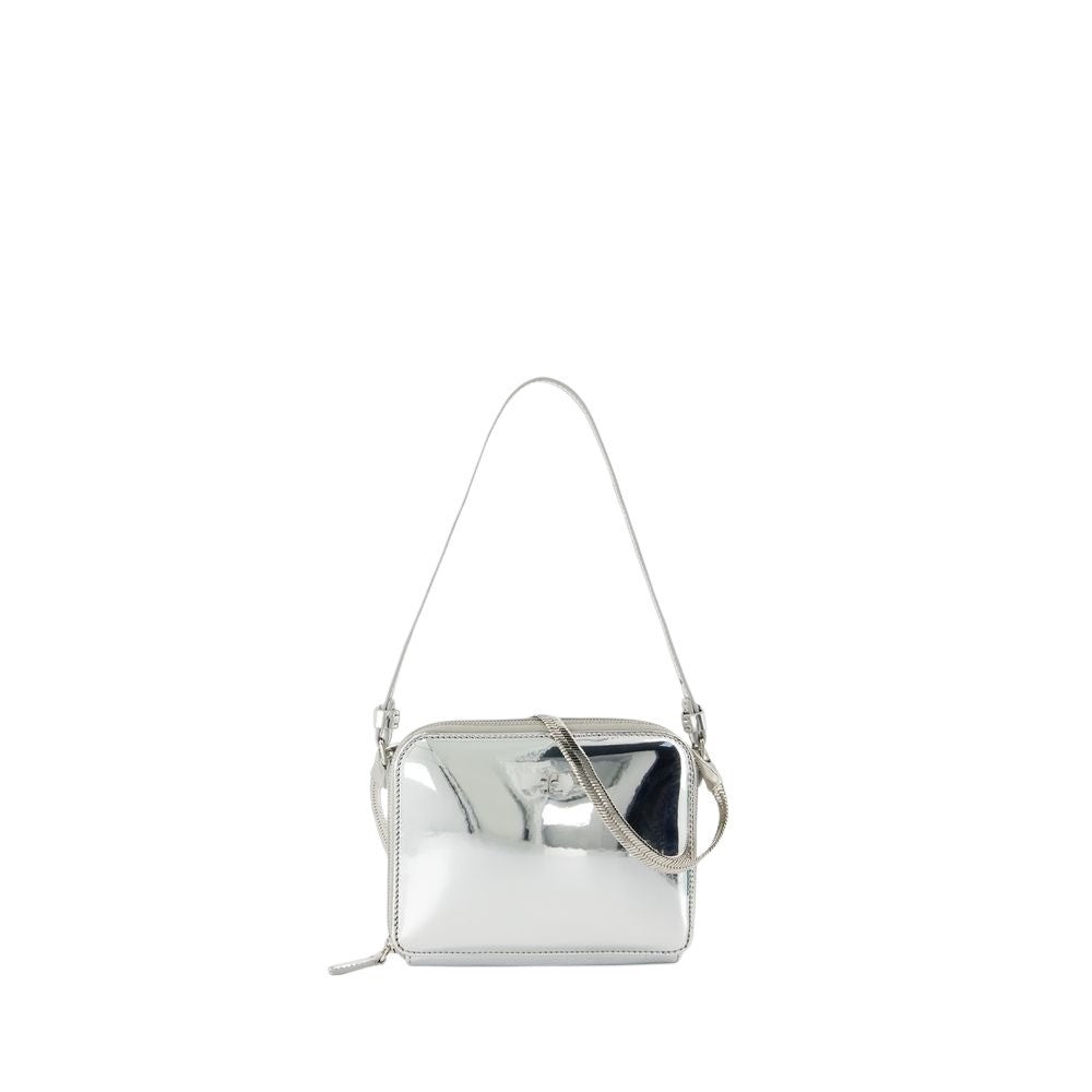 Cloud Chained Mirror Purse - Leather - Silver