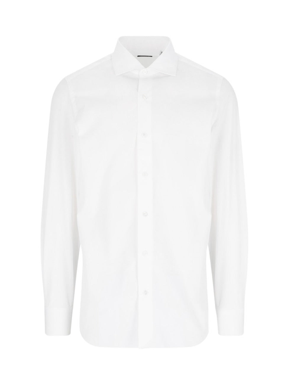 Classic White Cotton Shirt With Traditional Collar