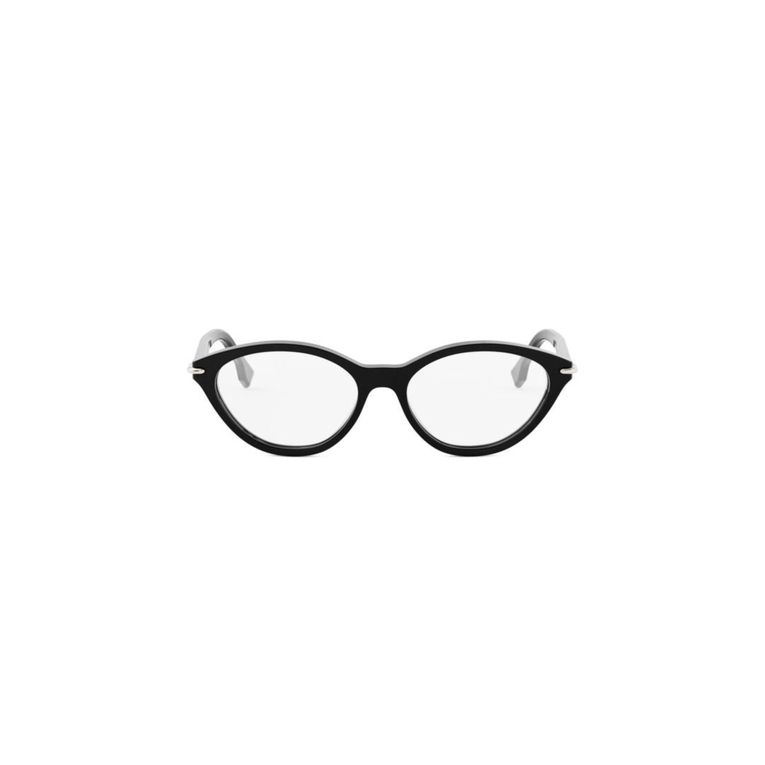 Fe50126i Rounded Black Plastic Eyeglasses