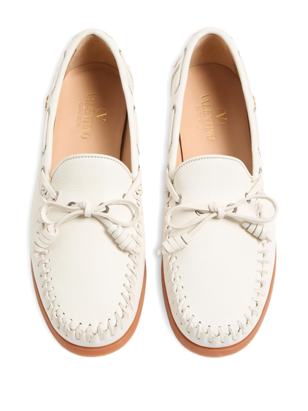 Moccasin Design Flat Shoes With Bow Detail