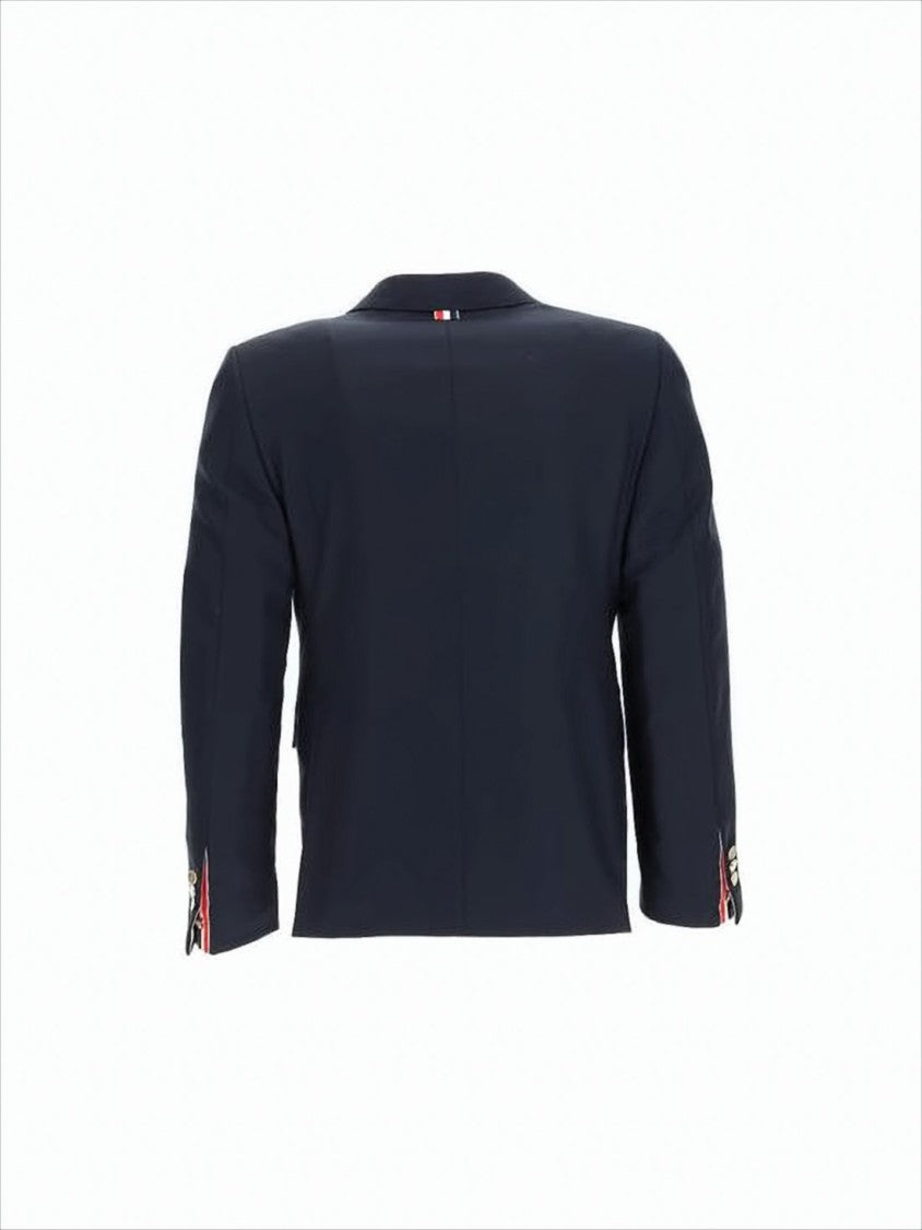 Tailored Black Wool Suit Jacket with Notched Lapel