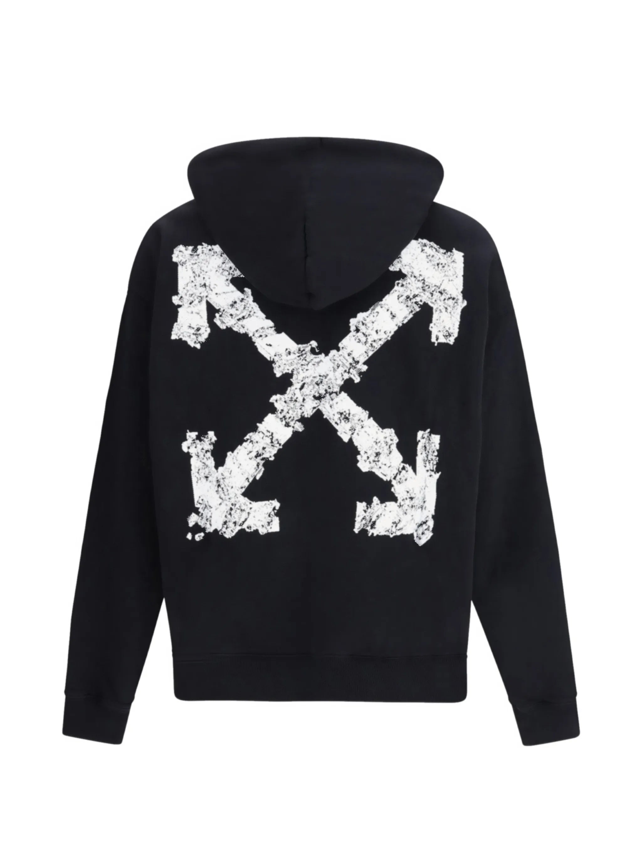 Black Heraldic Treshold Arrows Cotton Hoodie
