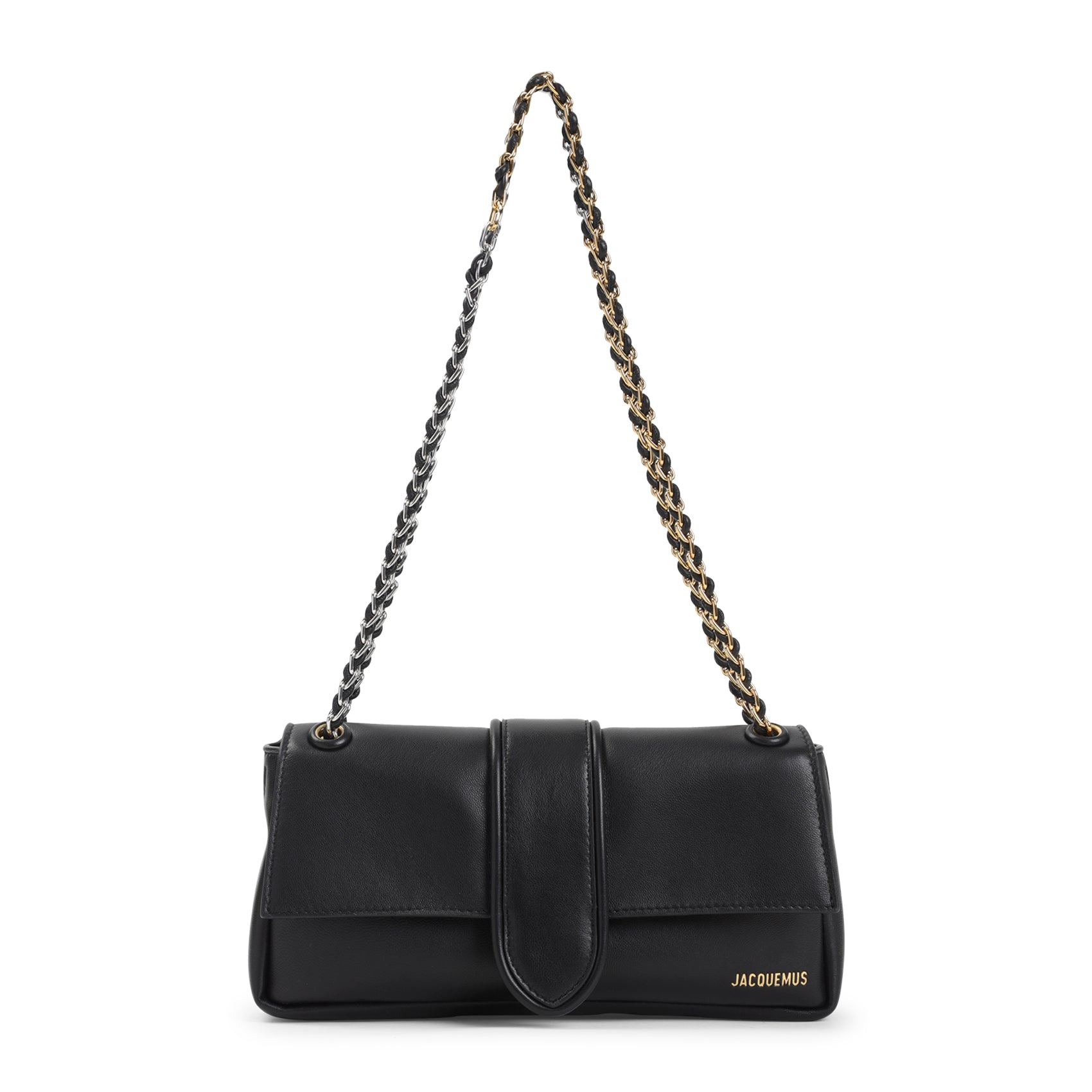 Rectangular Black Lamb Leather Handbag