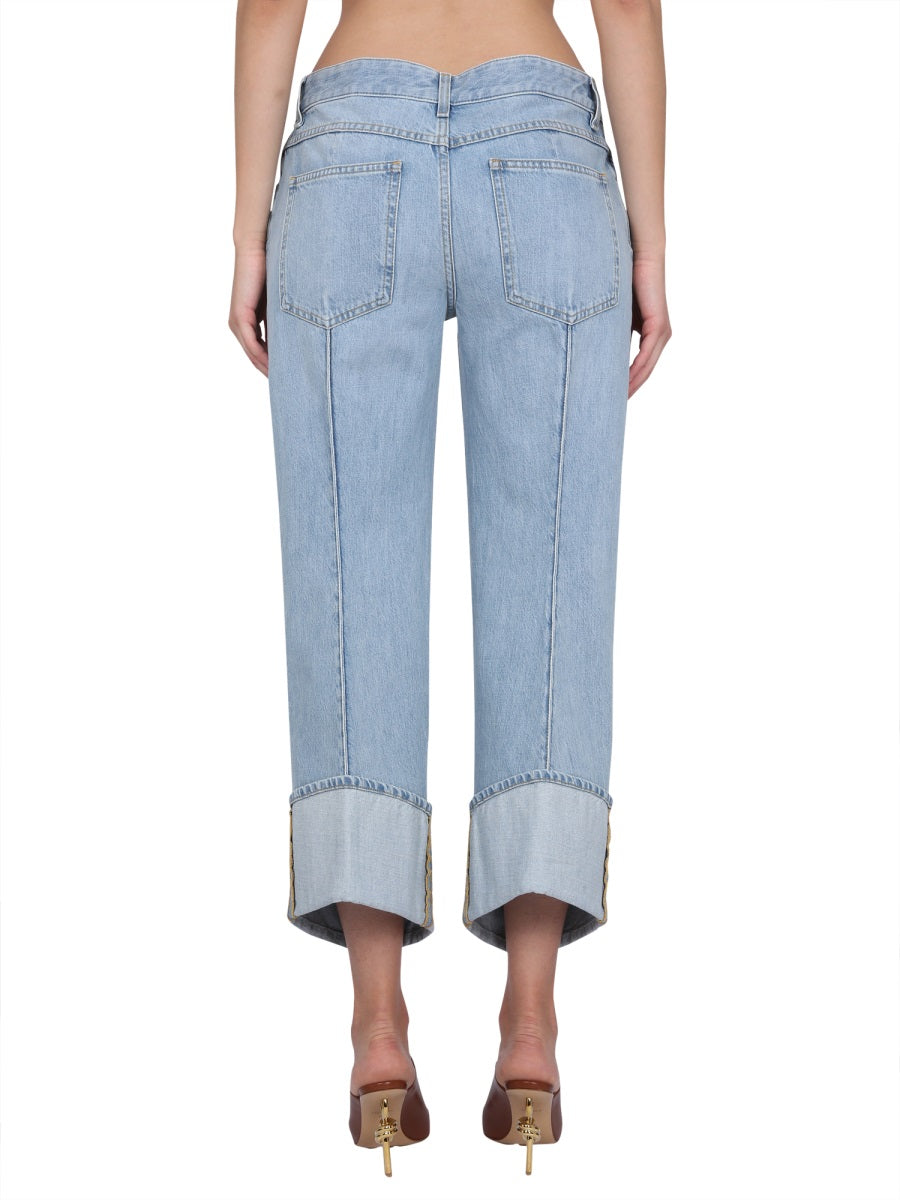 Curved Line Jeans with Front Closure