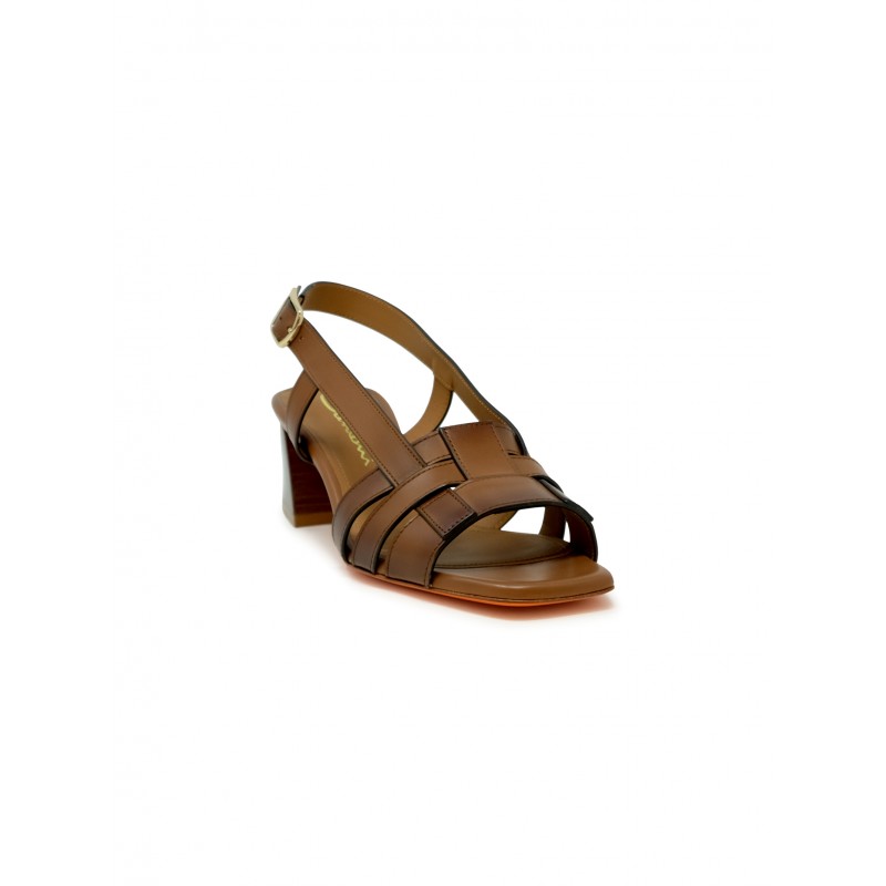 Brown Leather Slingback Sandal