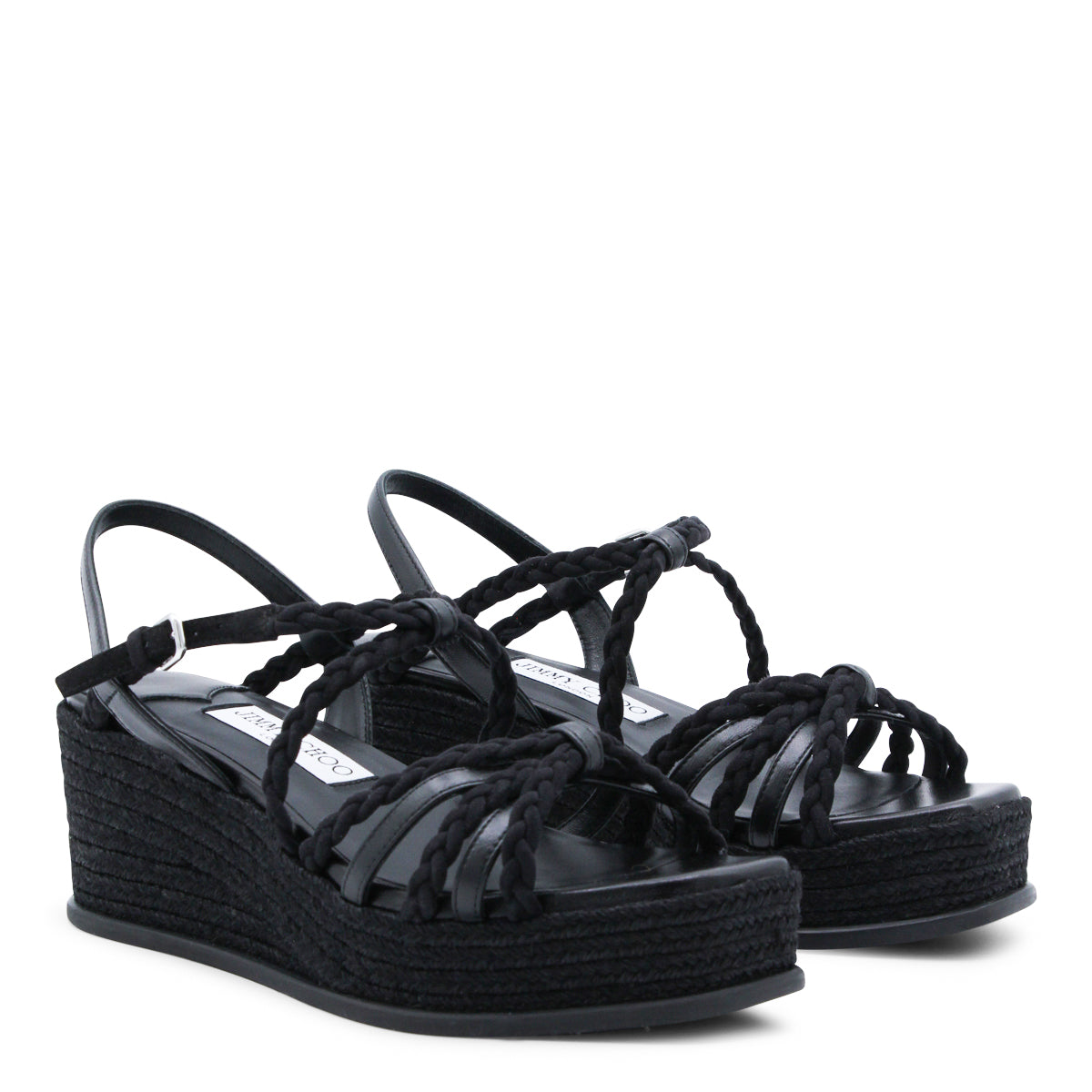 High Platform Black Espadrille Sandals