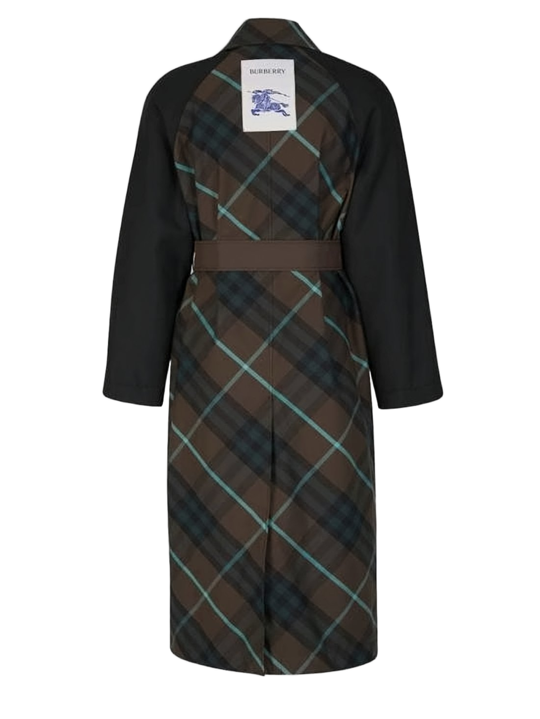 Mid-Length Plaid Cape with Structured Collar