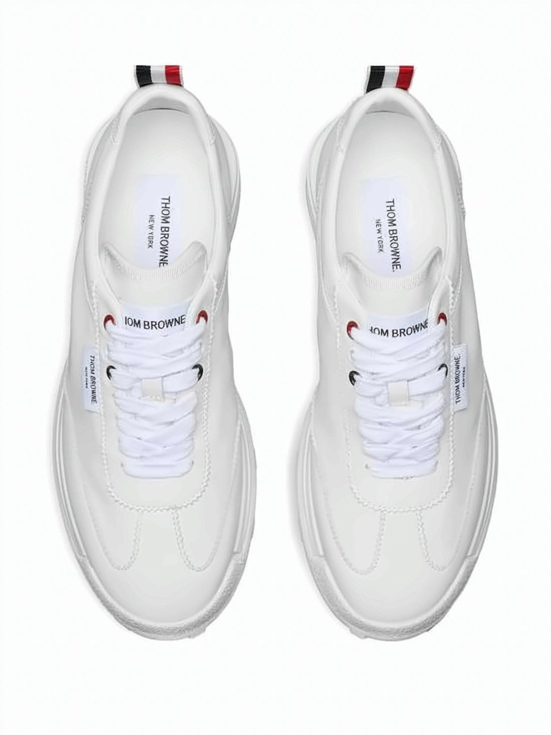Tricolor Detail Leather Thom Browne Sneakers