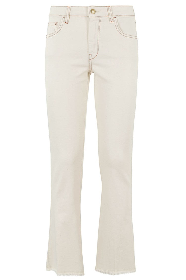 Cropped Flare Denim Pants