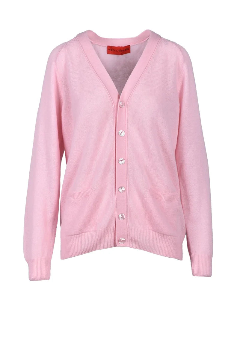 100% Cashmere Cardigan - Pink