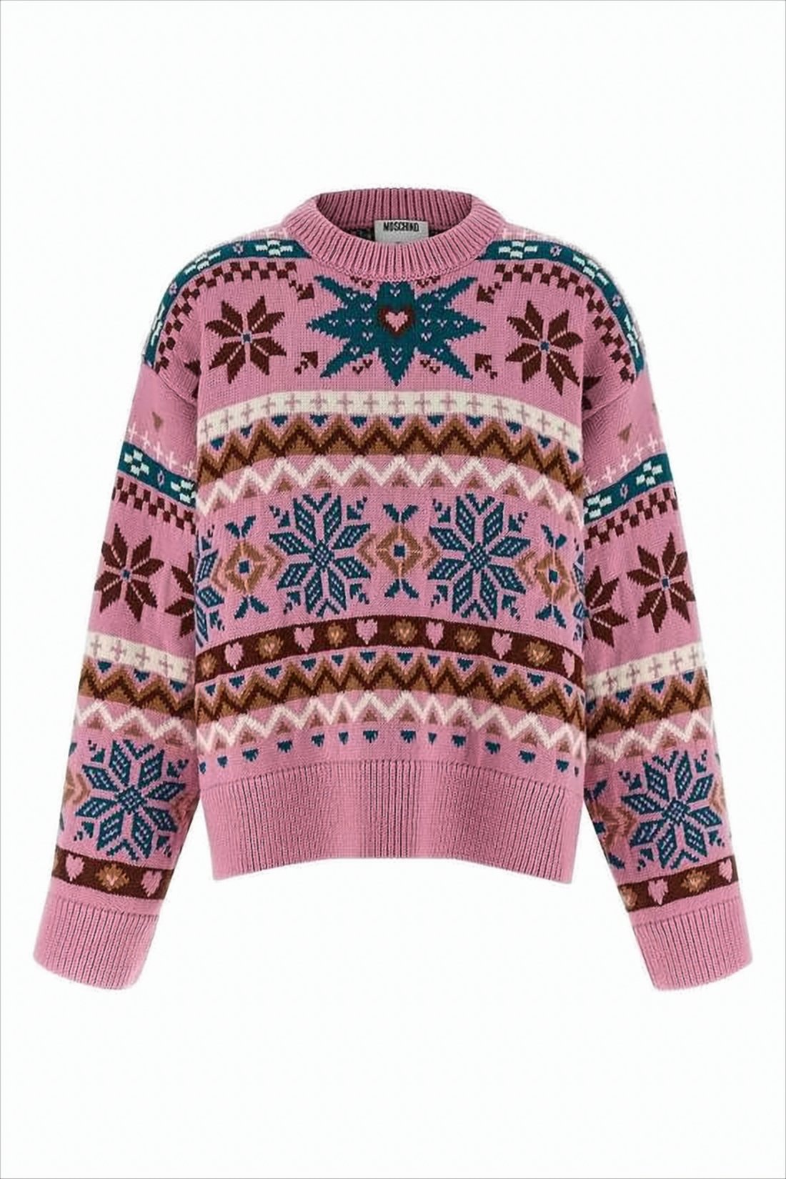 Cropped Patterned Mohair Sweater