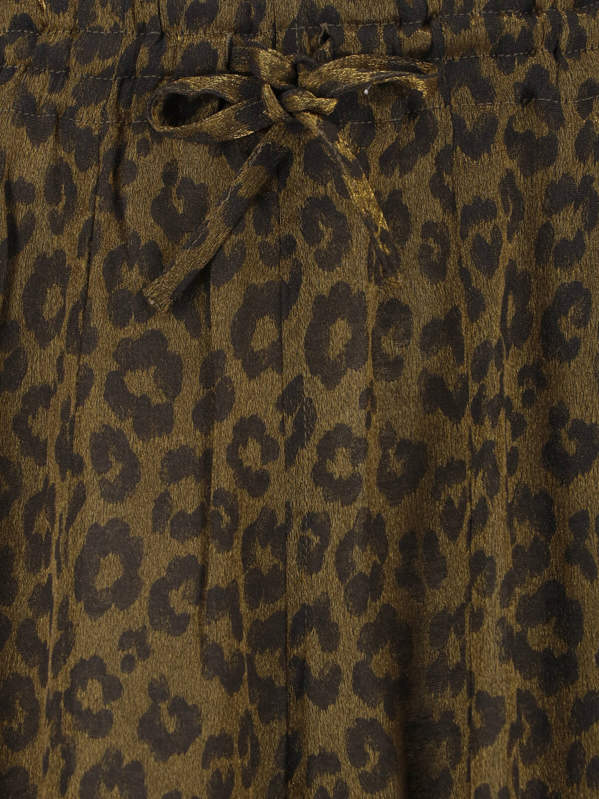Brown Animal Print Drawstring Cotton Shorts