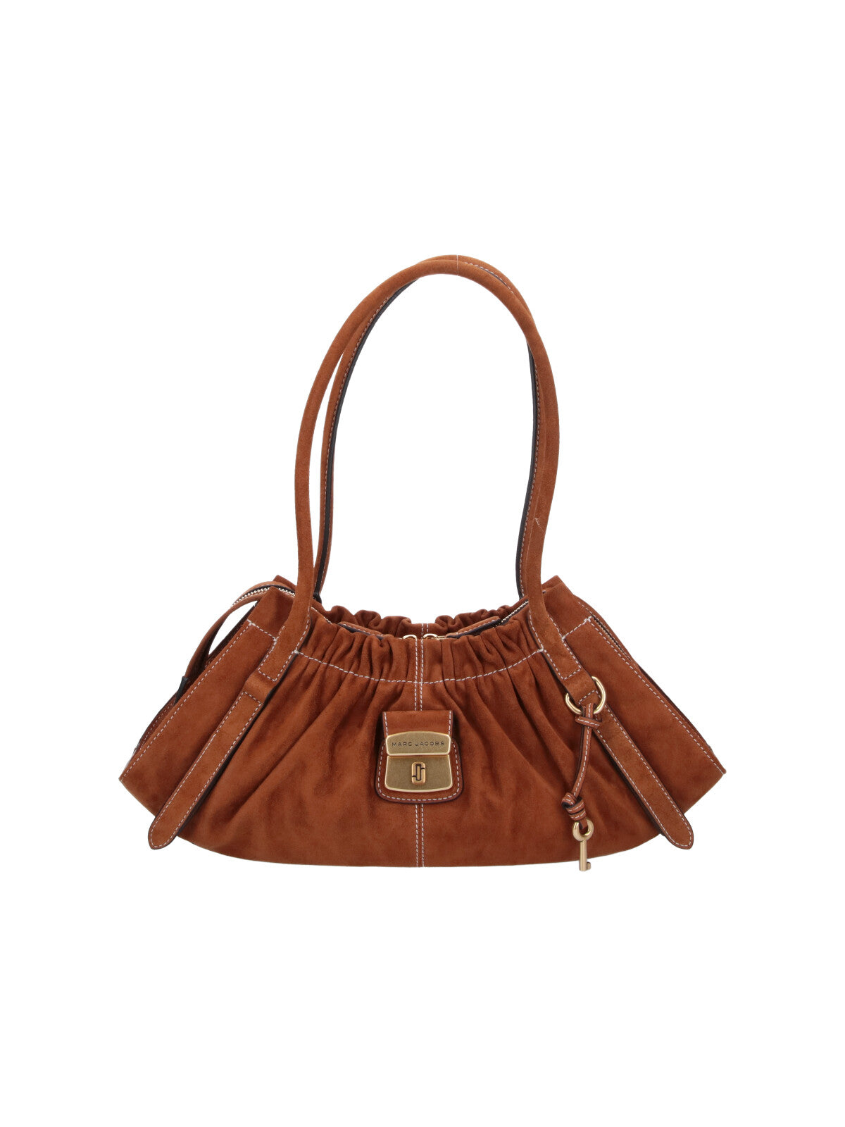 Brown The Christina Ruched Suede Bag