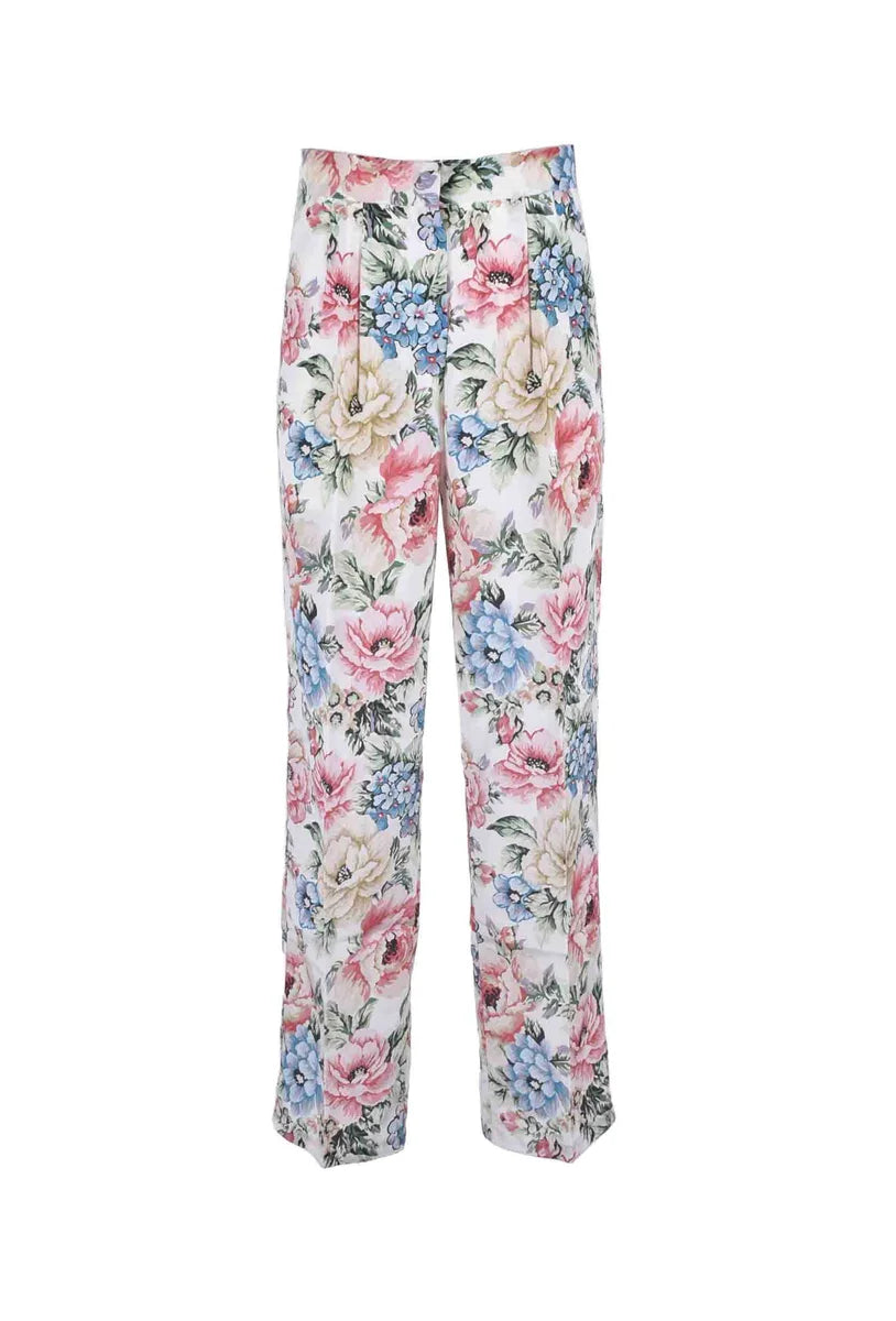 Silk/Cotton Trousers - Multicolor