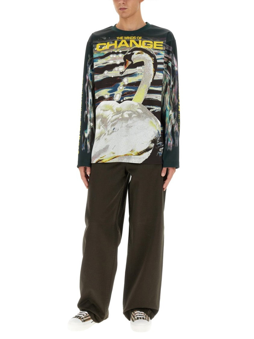 Wide-Leg Cotton Pants