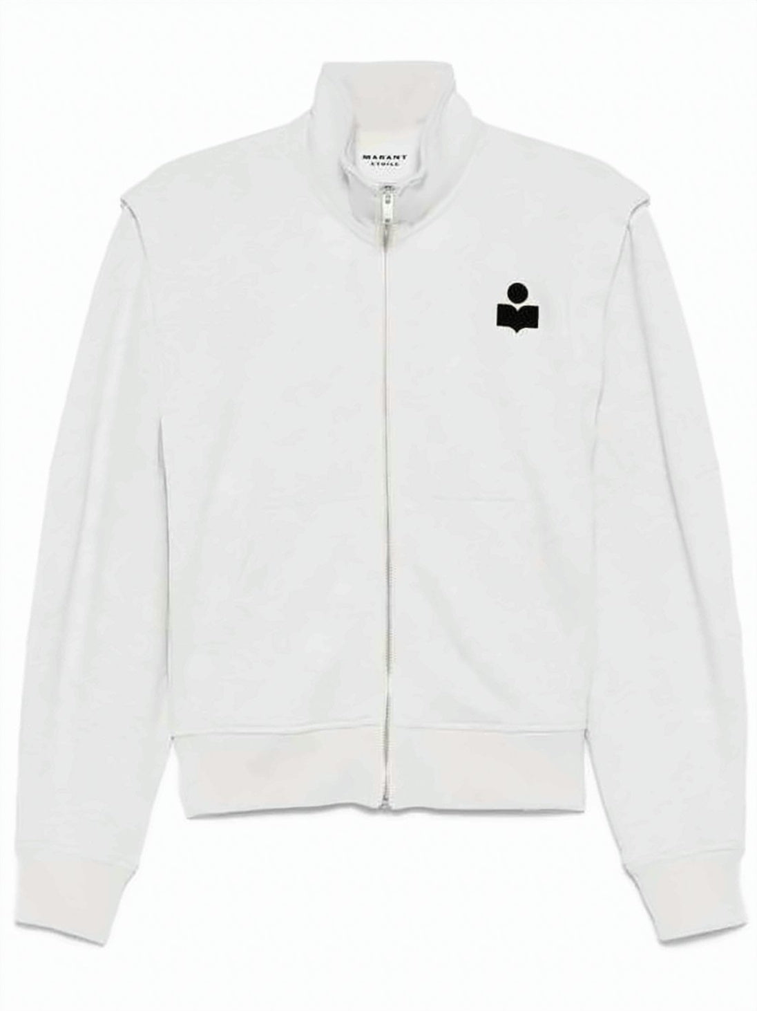 Heathered White Zip-Up Hoodie