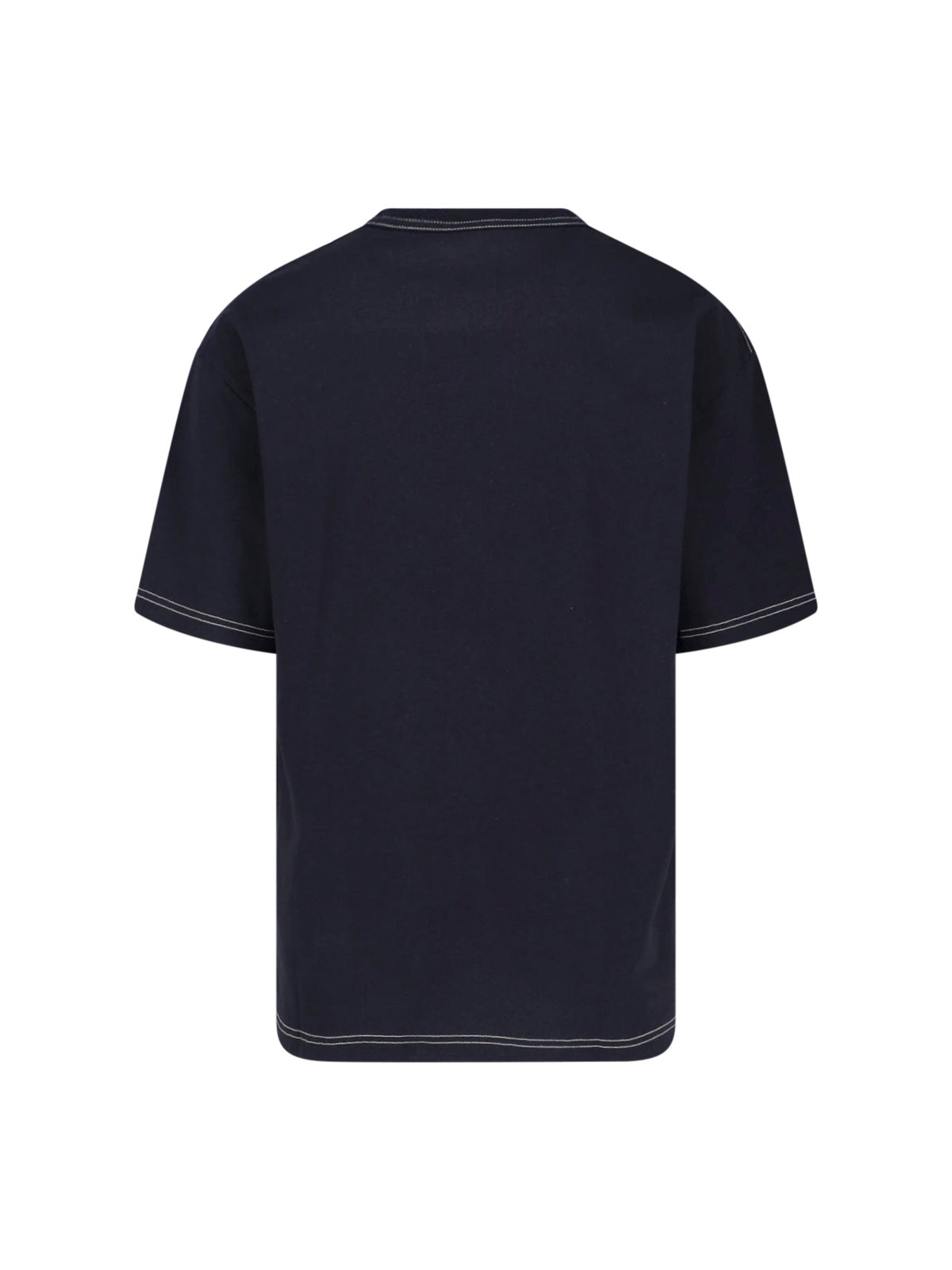 Black Crew Neck Contrast Stitch T-Shirt