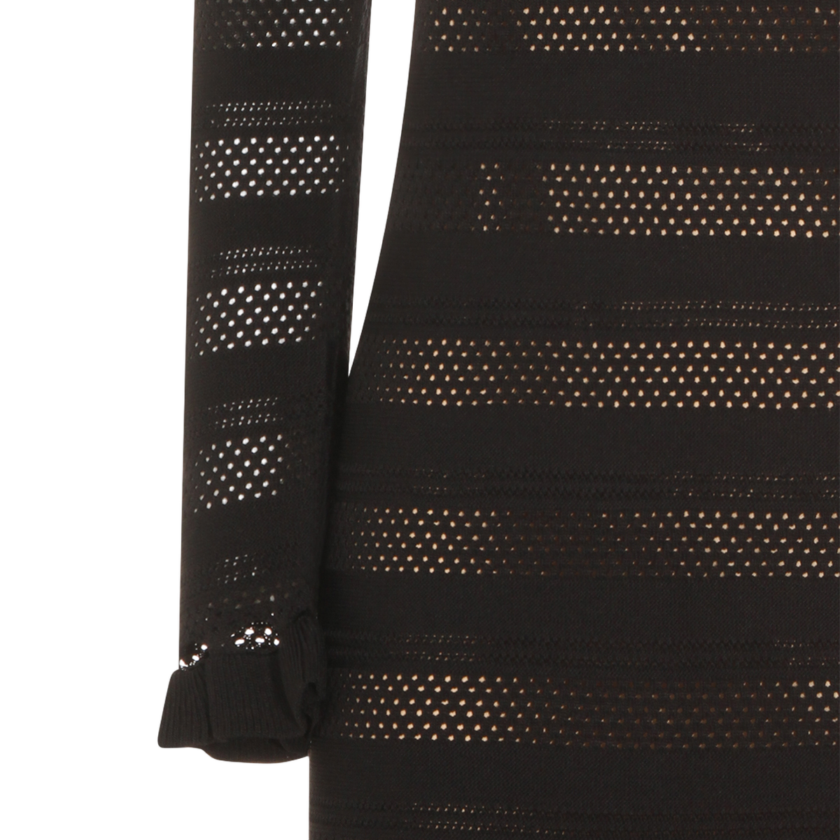 Fitted Black Mini Dress with Sheer