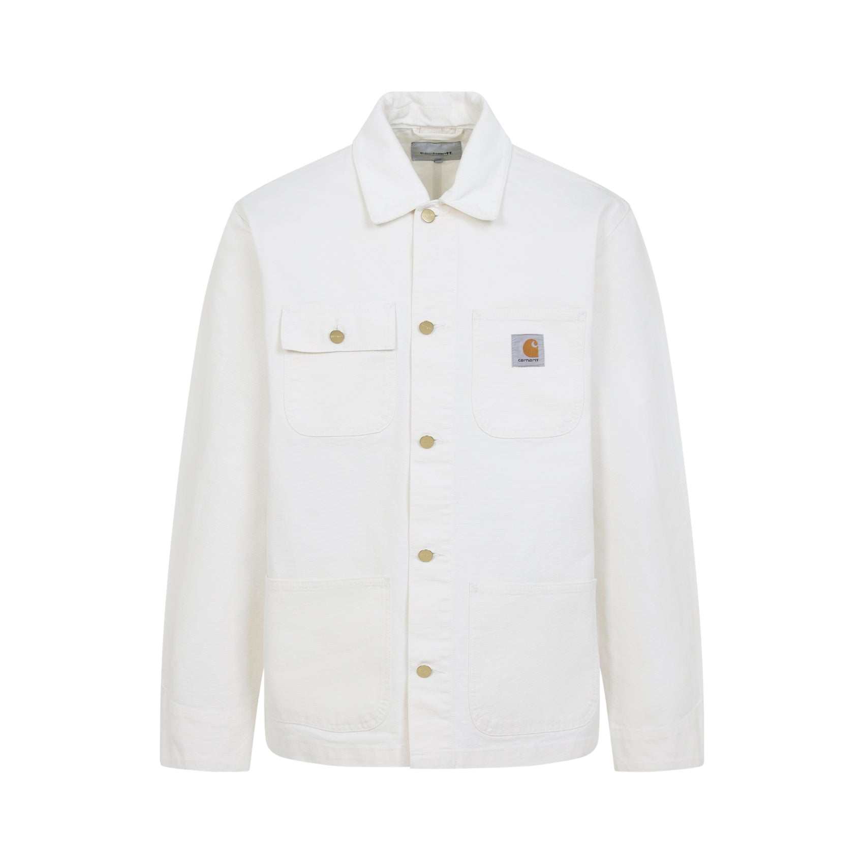 White Cotton Jacket With And Functional Pockets