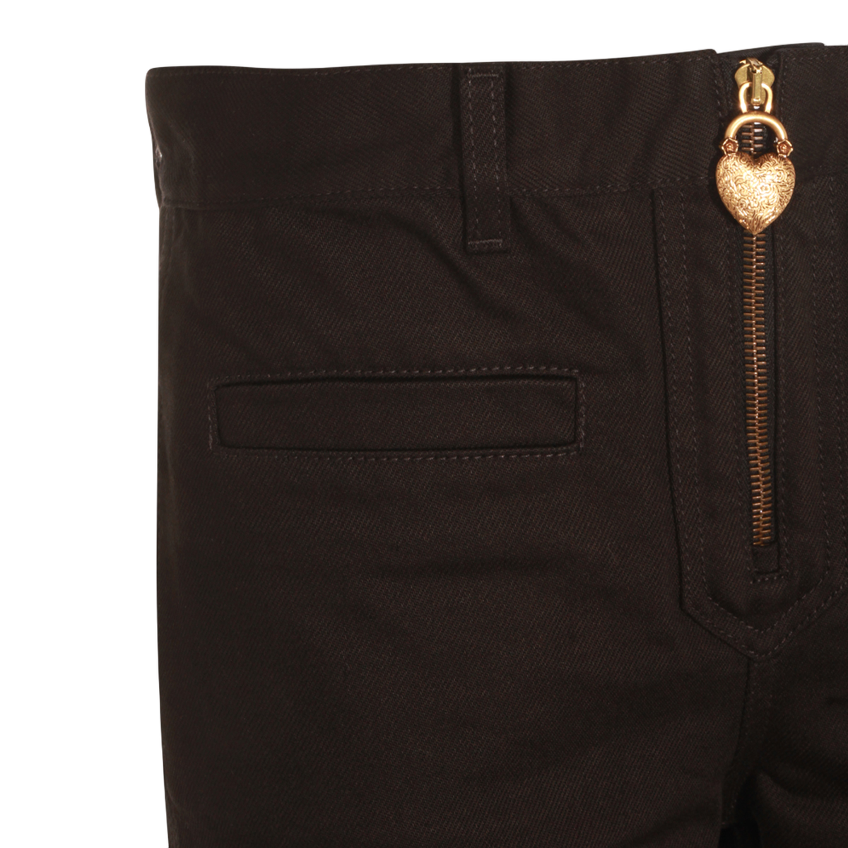 High-Waisted Flared Black Jeans with Gold Accents