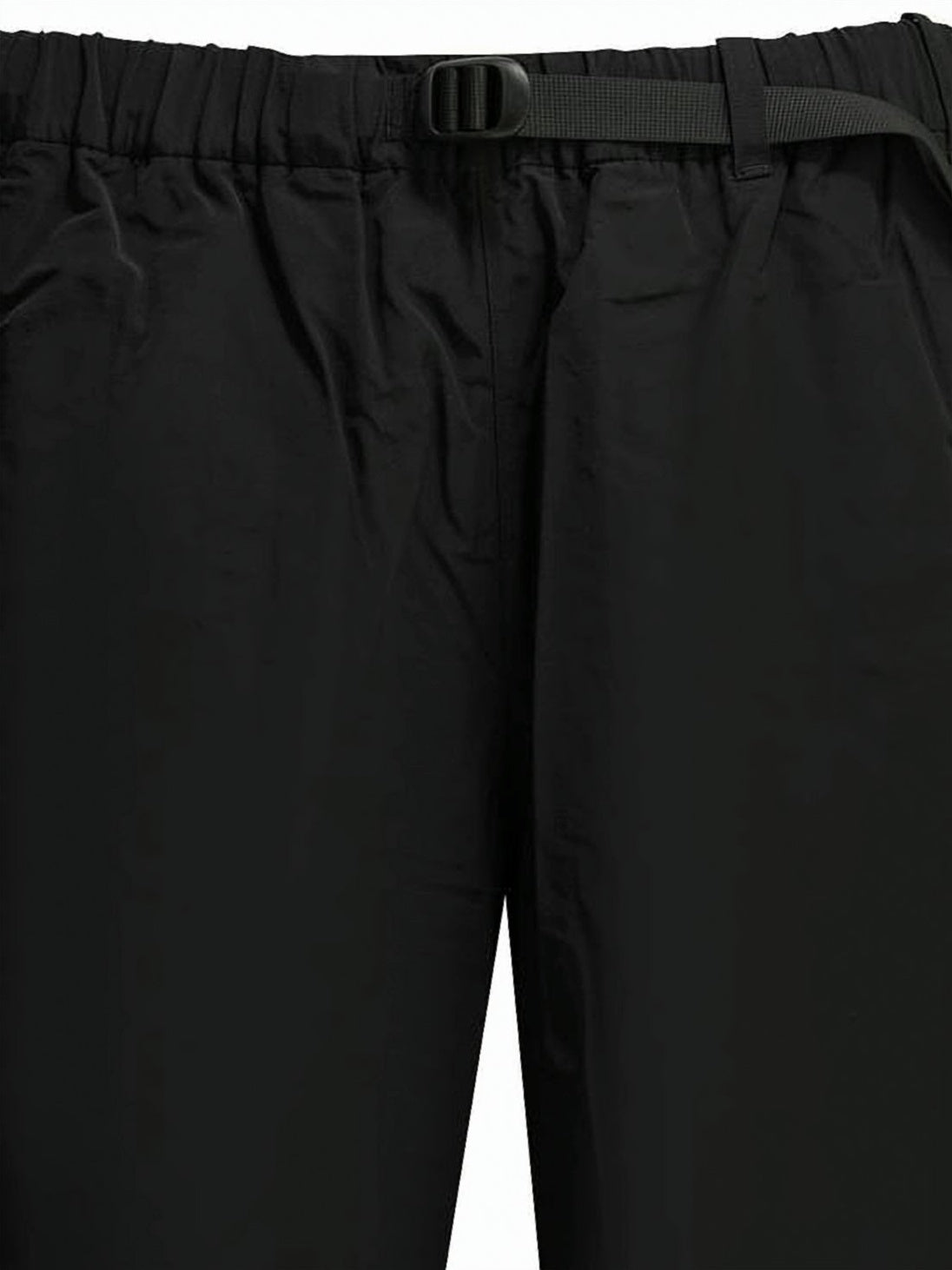 Black Minimalist Straight-Leg Buckle Jogger Pants